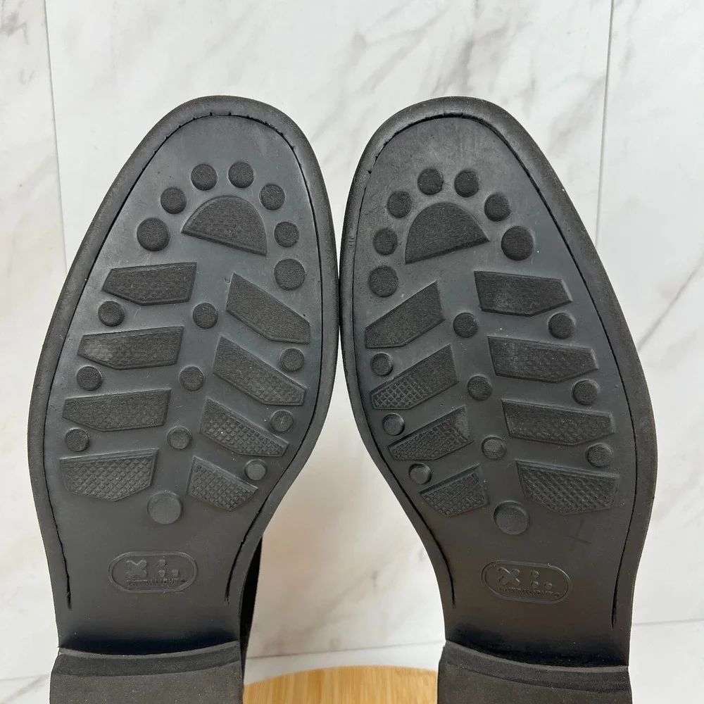 Magnanni Mens Size 11.5 M Black Suede Slip On Penny Loafers Dress Shoes 17279